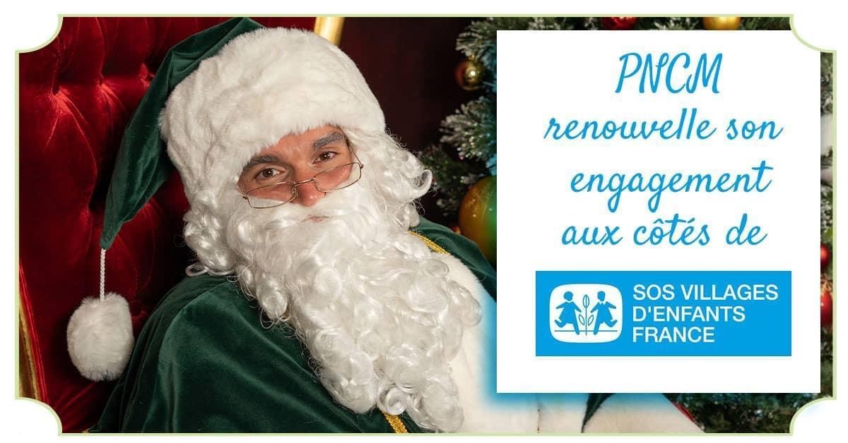 Le Père Noël, avec un costume vert pour son engagement associatif