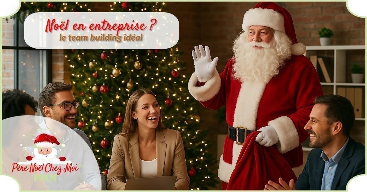 Le Père Noël distribuant les cadeaux aux adultes dans une entreprise