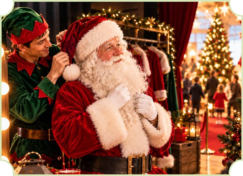 Le Père Noël se prépare soigneusement